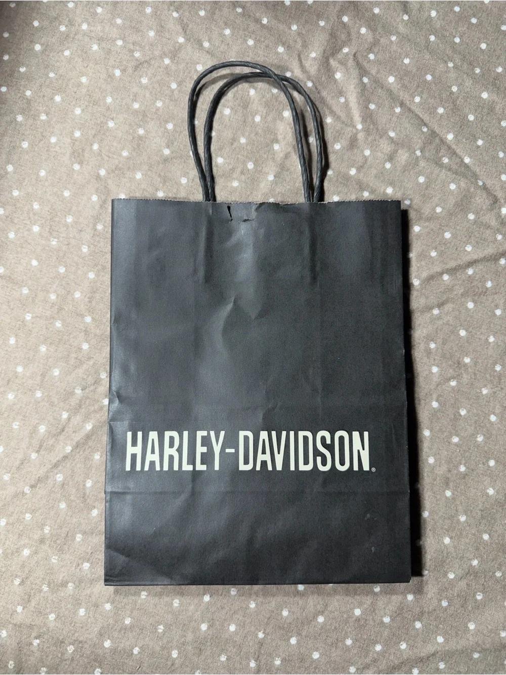 Harley-Davidson Black Paper Gift Bag with White Logo